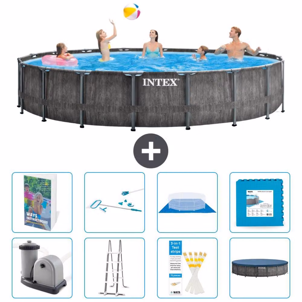 Struttura per piscina a forma di prisma - 549x122 cm - composta da 7 elementi - modello S539