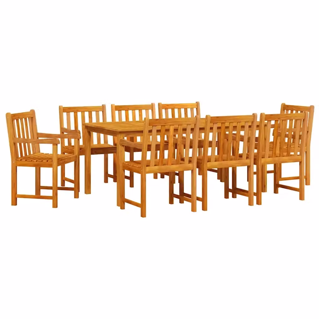 Set da pranzo per giardino e terrazza vidaXL in legno di acacia marrone, 9 pezzi – 2