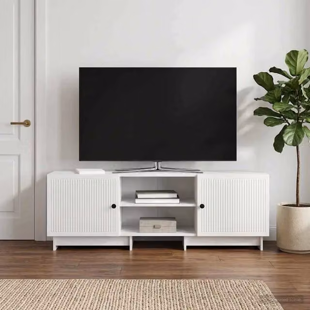Mobile TV vidaXL Bianco Lucido in Legno MDF L: 150 cm, P: 31 cm, H: 50 cm