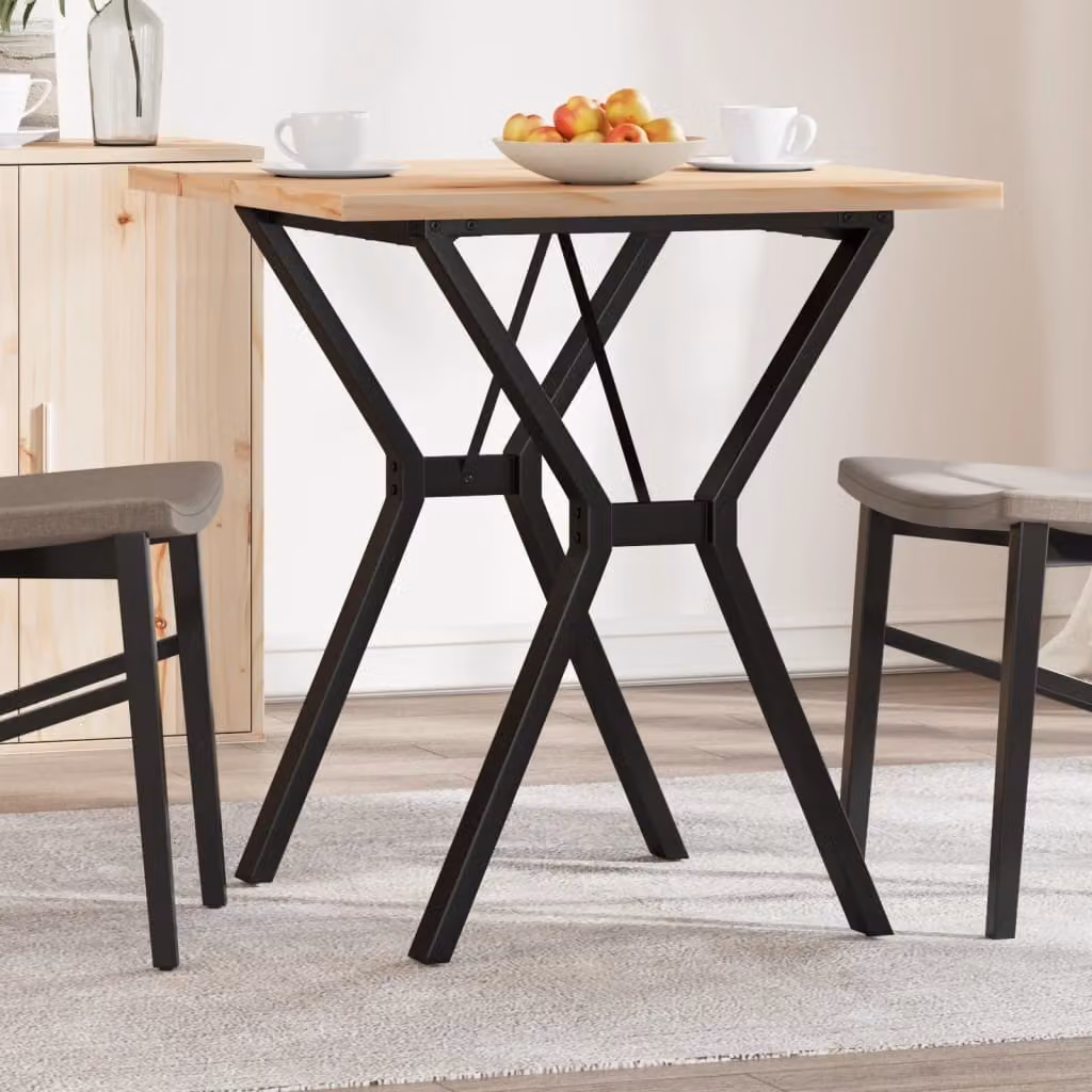 Maison Exclusive - Tavolo da Pranzo Telaio a Y 70x70x75,5 cm Legno Pino e Acciaio