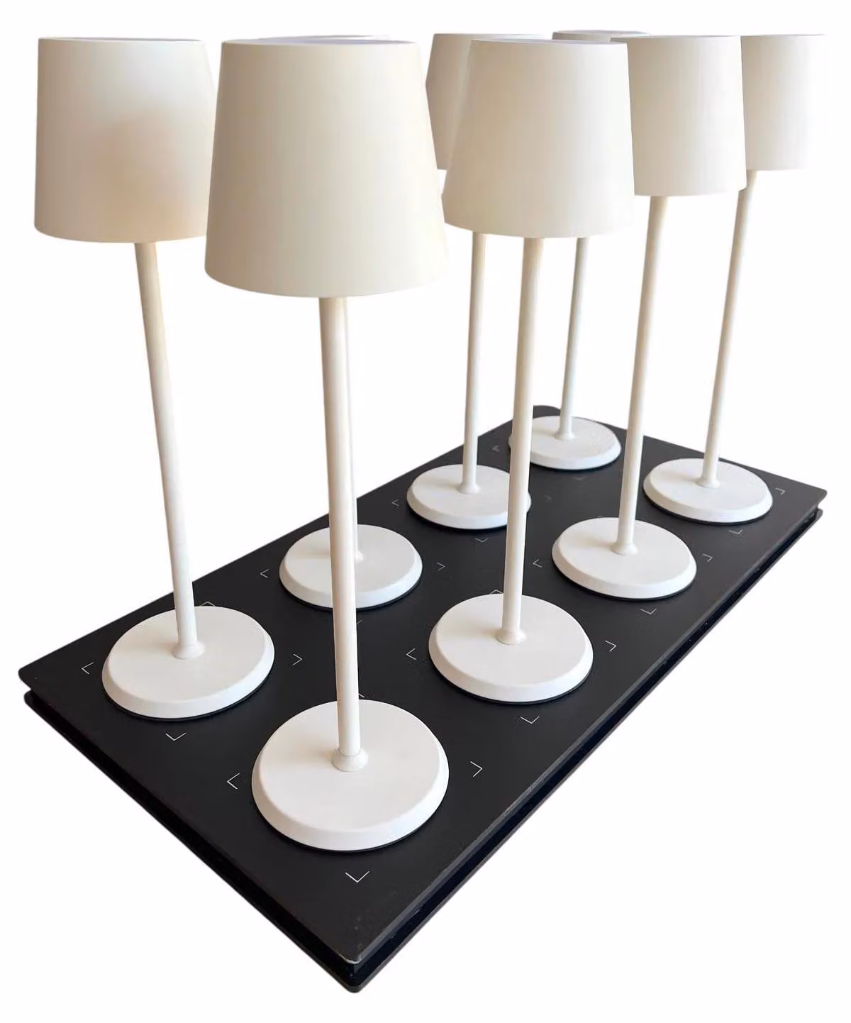 Warmpi Norda Cream lampada da tavolo LED senza fili per ristoranti, set da 8 con stazione di ricarica