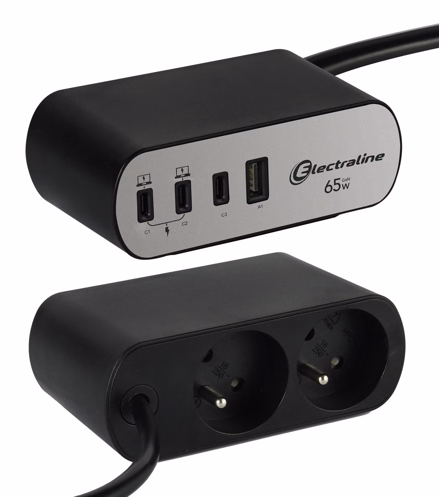 Electraline 35462: Tassello multipresa da scrivania, con 2 prese francesi