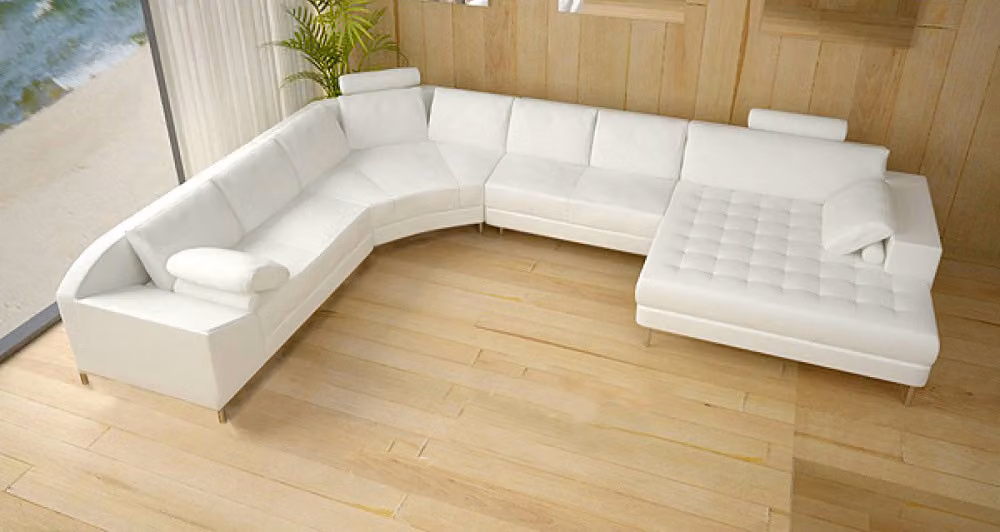 Ledersofa Couch Wohnlandschaft Ecksofa Eck Garnitur Design Modern Sofa A1120