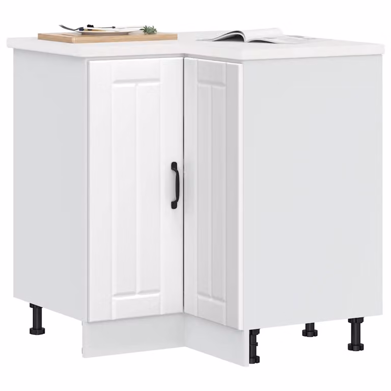 Base angolare per cucina vidaXL Lucca bianca in legno e MDF con ante a battente