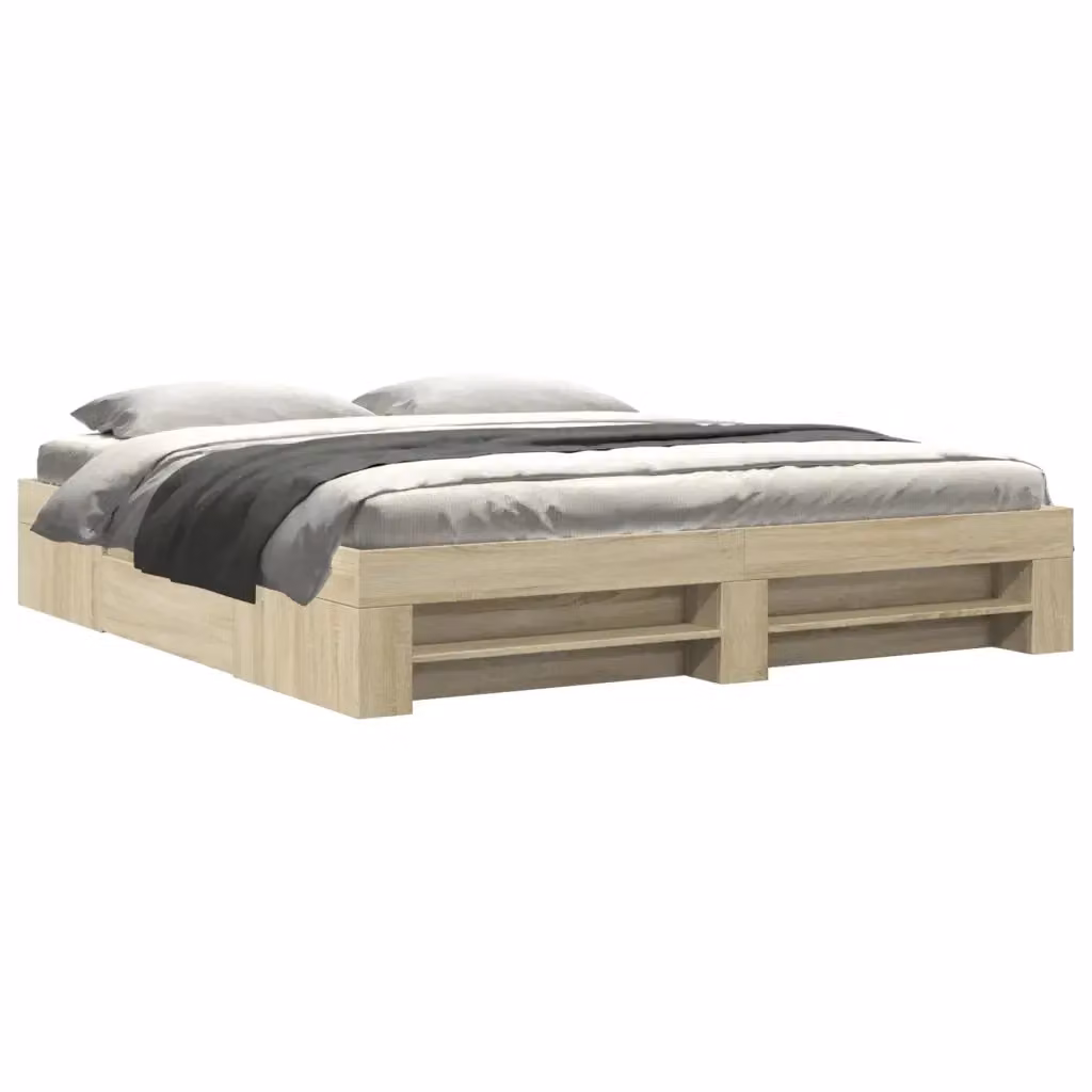 Giroletto senza materasso vidaXL in legno Rovere Sonoma L/P: 200 x 200 cm – 2