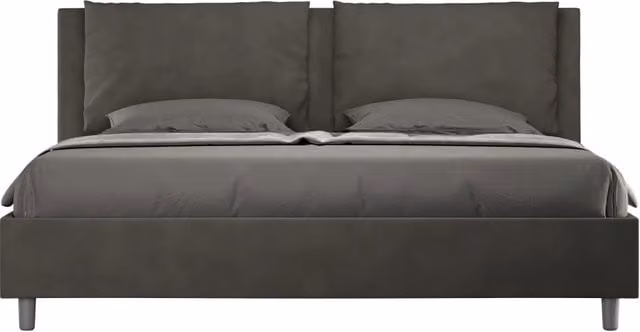 Letto contenitore imbottito BS COM in microfibra grigio L/P/H: 180 x 200 x 195 cm
