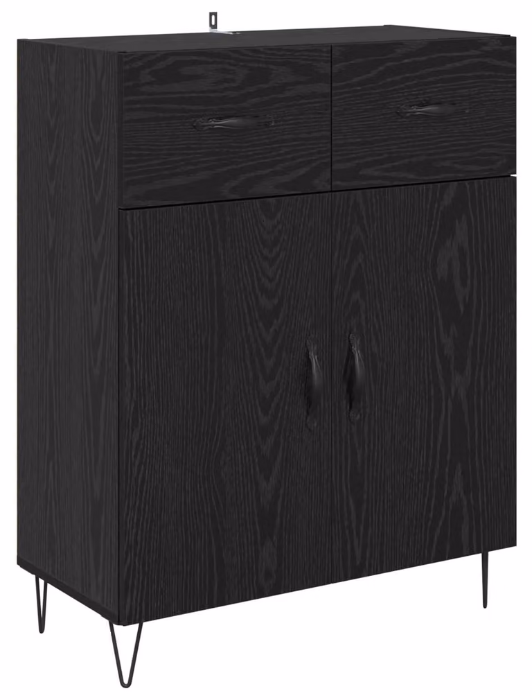 Credenza Rovere Nero 69,5 x 34 x 90 cm Legno multistrato