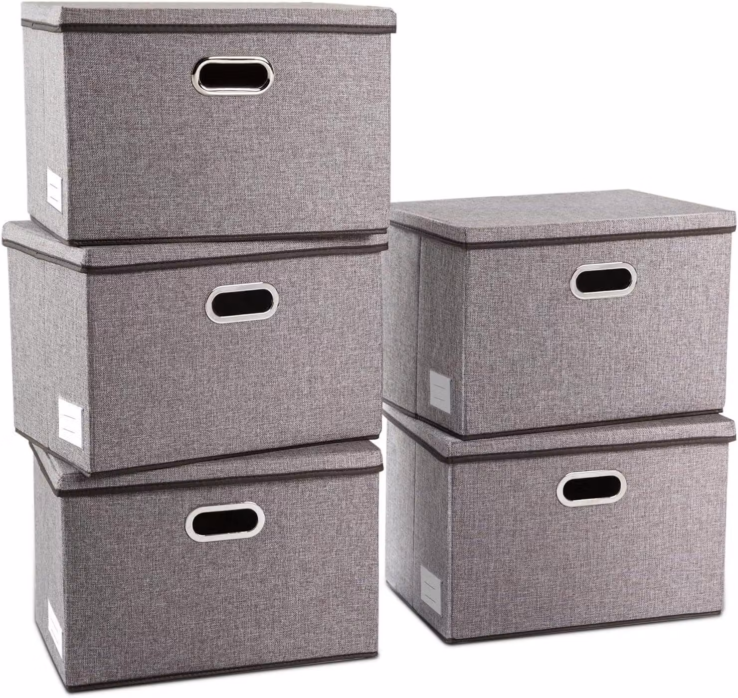 Contenitore pieghevole con coperchio, confezione da 5 pezzi, dimensioni 43x30x30 cm, ideale per l'organizzazione