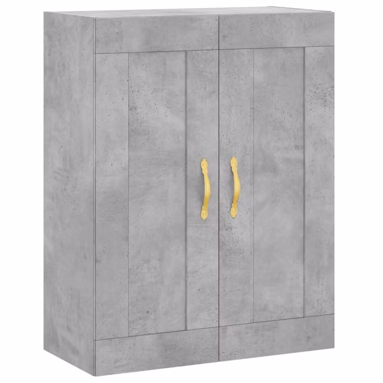 Mobile a Parete Grigio Cemento 69,5x34x90 cm Legno Multistrato