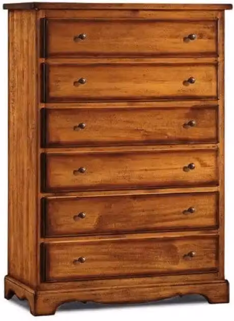 Cassettiera 6 cassetti arte povera in legno massello e mdf con rifinitura in noce 97x49x140 H