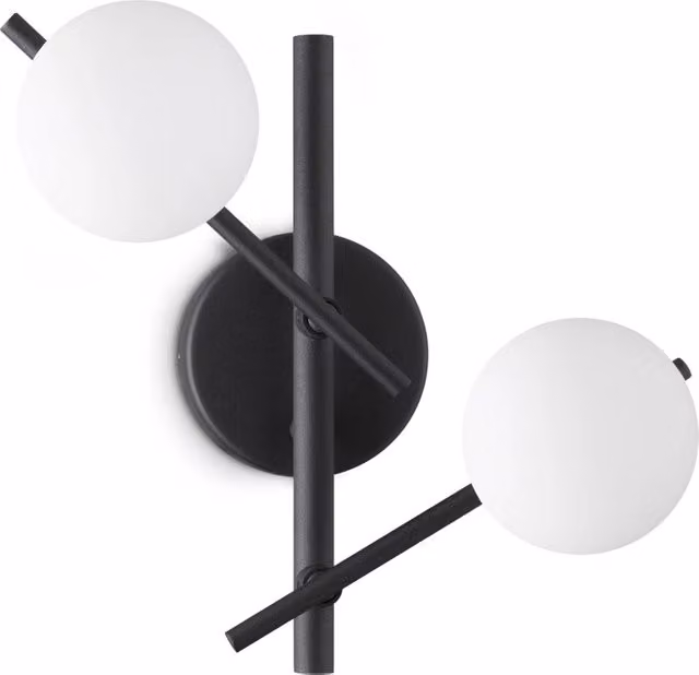 Applique Atlas Ideal Lux con 2 Luci G9, Finitura Nera, Dimmerabile
