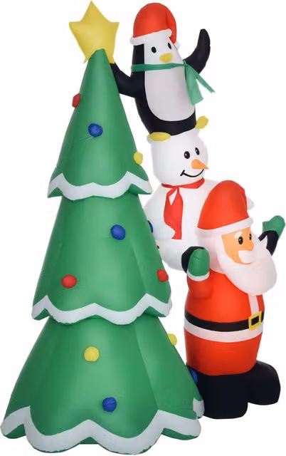 Albero di Natale Gonfiabile Zephmum con Luci LED Bianco, Altezza: 243 cm