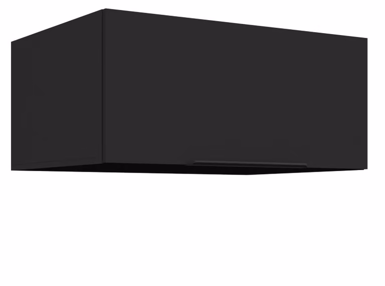 Credenza alta da 80 cm SIENA, nera, angolo cottura, blocco cucina, cucina
