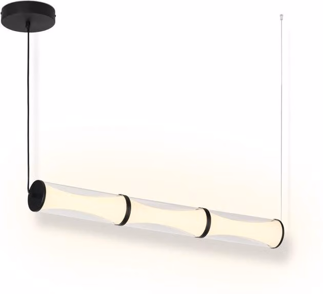 Lampadario LED sospeso Squeeze OSRAM nero con vetro trasparente, 3780 lumen