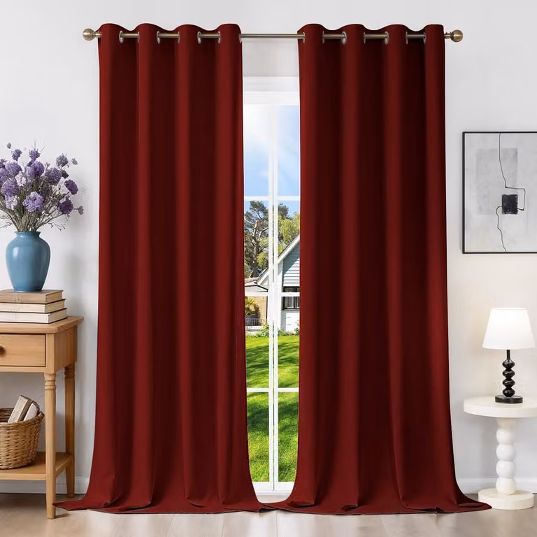 Tende oscuranti termiche, colore rosso - 140 x 260 cm, set da 2