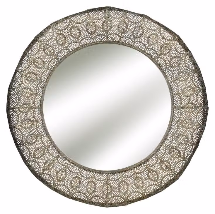 Pomax, corone decorative, specchio, oro, diametro 71 cm, larghezza 6 cm