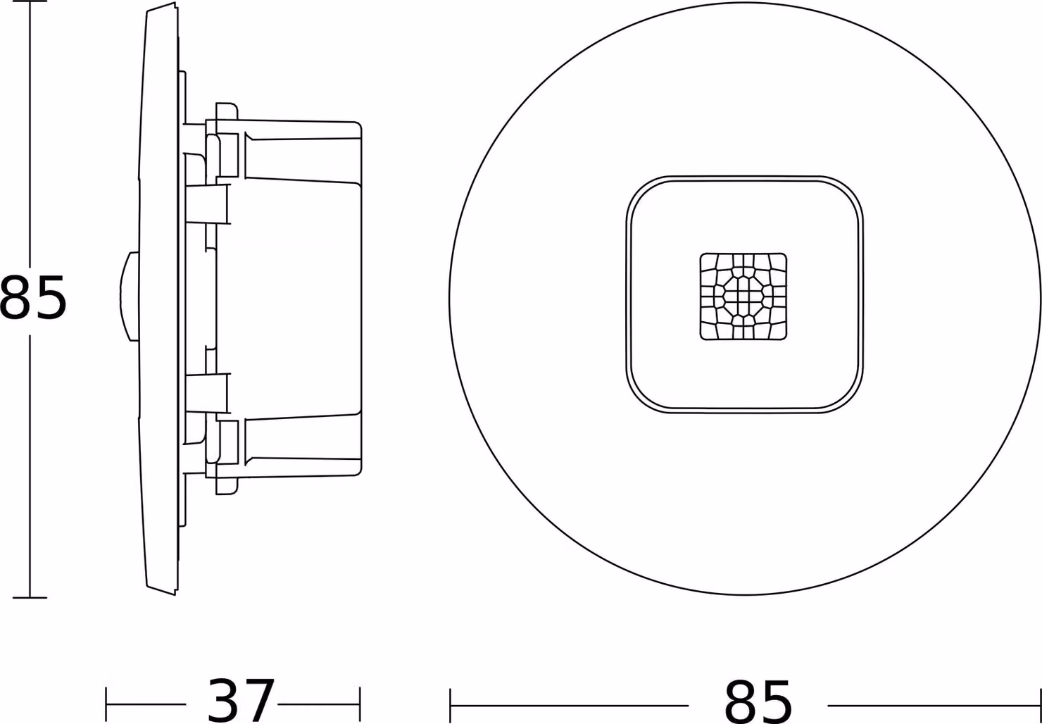 Rilevatore di presenza Steinel a infrarossi passivi, da incasso, IP20, portata 360° max: 6 x 6 m (36 m²) 067151