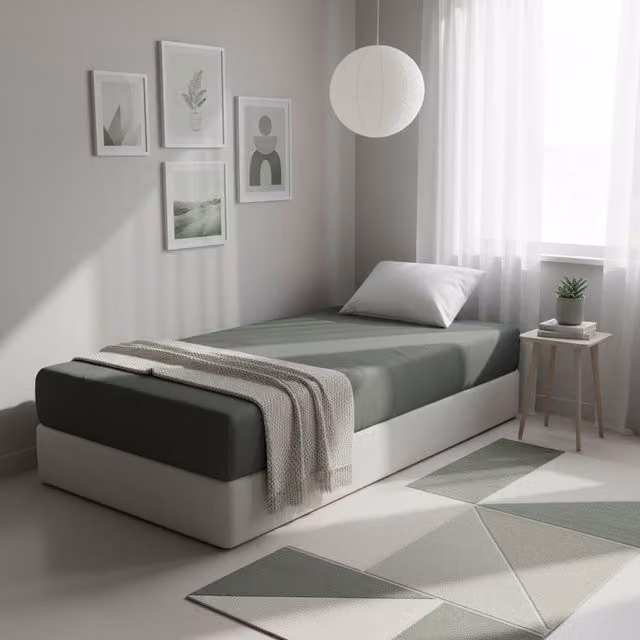 Lenzuolo con angoli singolo Young KASANOVA grigio in cotone 90x200 cm