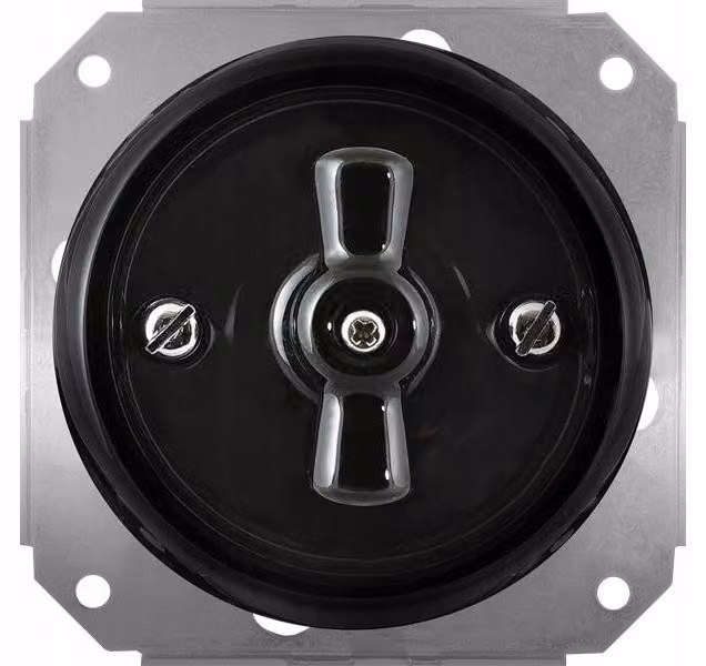 Interruttore per avvolgibili in Vetroceramica retro, colore nero, da incasso