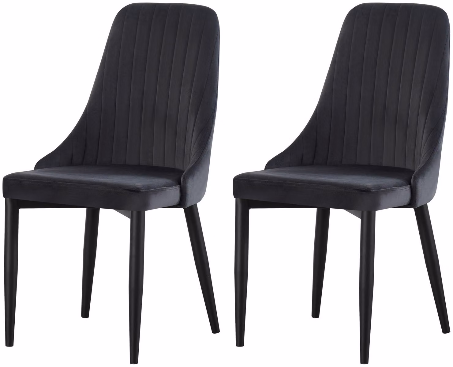 xonox.home set di 2 sedie Claudia velour look antracite (L/H/D): 44 x 88 x 58 cm