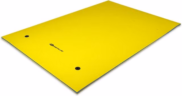 Tappeto galleggiante in schiuma con cuscino per piscina mare, Materassino galleggiante per rilassarsi Giallo-Sport acquatici