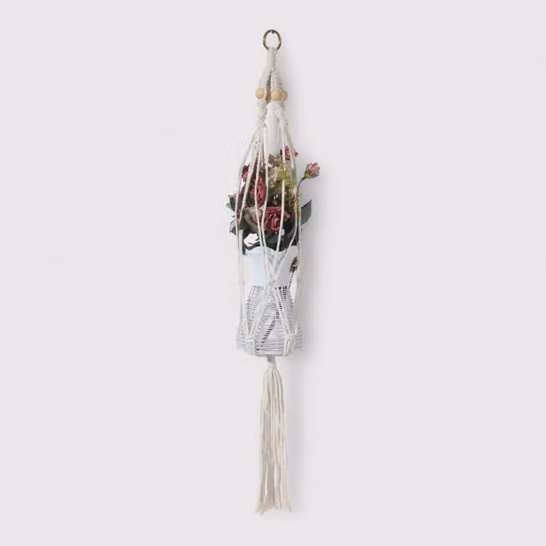 Tecolote - Portavaso pensile beige H 80 cm