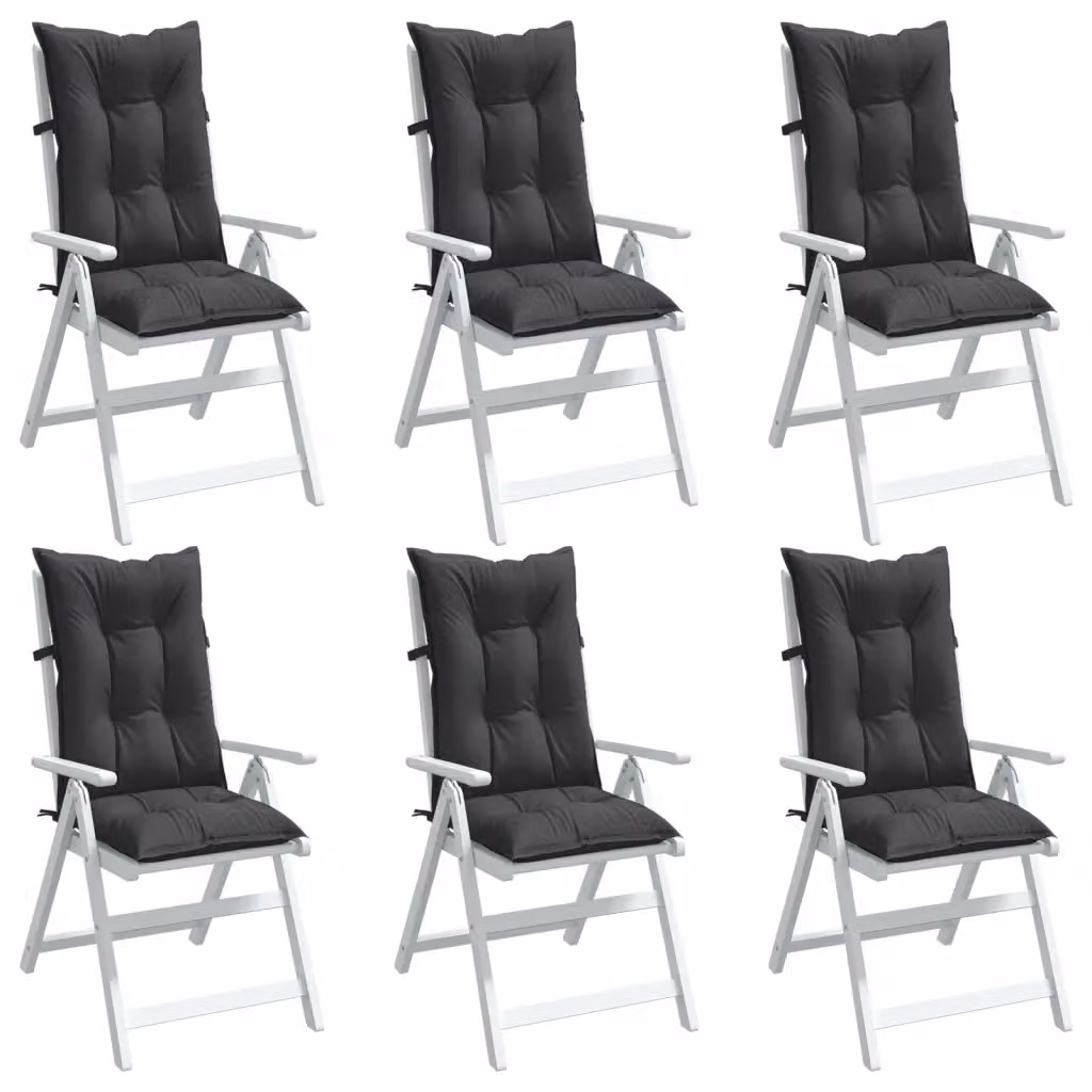 Set di 6 cuscini per schienale alto vidaXL in tessuto antracite mélange, L 120 x P 50 x H 7 cm