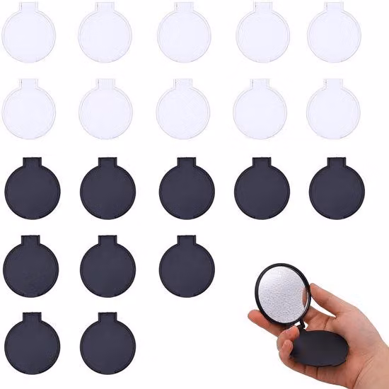 Set di mini specchietti da 20 pezzi - Pratico e compatto - Ideale per le donne in viaggio - Perfetto per i viaggi - Dimensioni 7,1 x 6 cm - Riflesso ad alta brillantezza - Mini specchio da viaggio