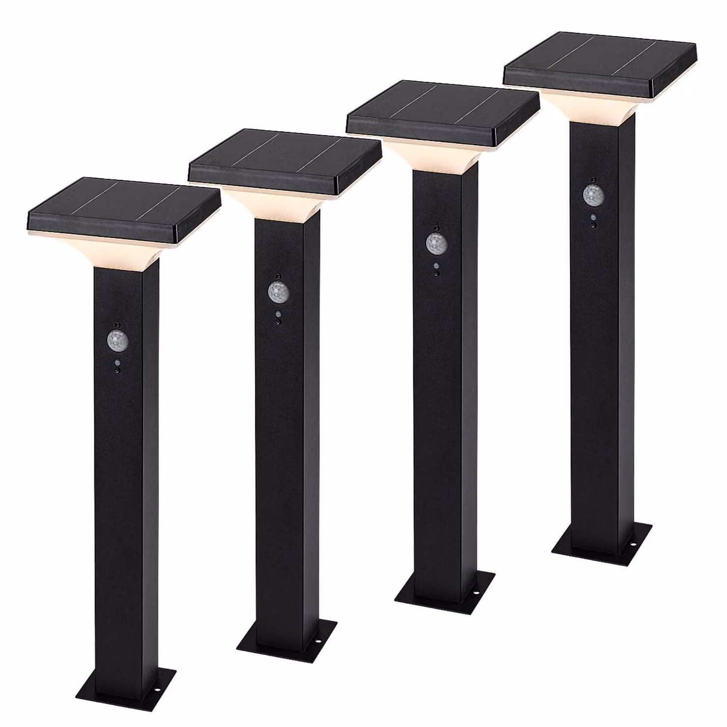 Lampada solare per esterni, lampada da terra LED, 4W, grado di protezione IP44, colore nero, confezione da 4 pezzi, marca Rabalux