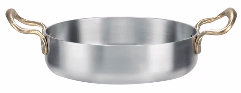 Tegame cilindrico in alluminio con 2 maniglie in ottone linea Academy Class, diam. 24 cm