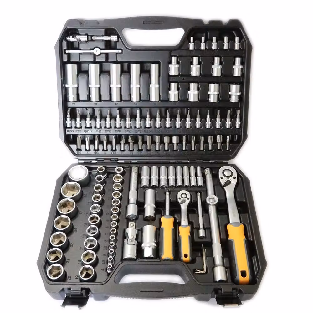 Set di chiavi a bussola Trade Shop con cricchetti reversibili 110 pezzi in acciaio cromo vanadio, colore argento – 2