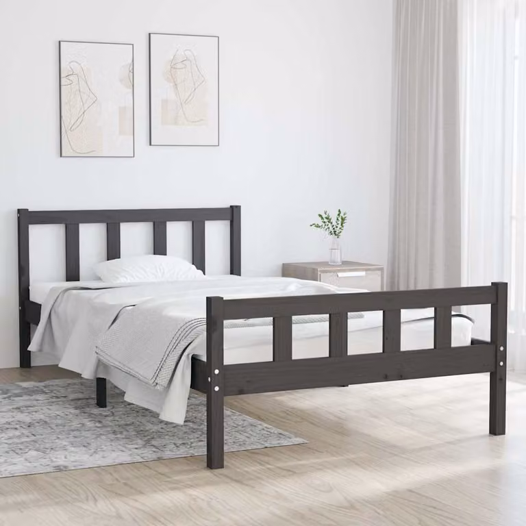 Giroletto vidaXL in legno massello di pino grigio L/P: 100 x 200 cm