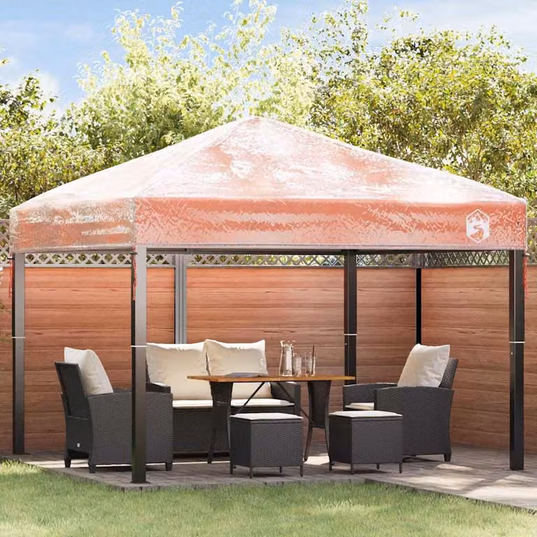Copertura di ricambio per gazebo vidaXL in PVC trasparente, L 300 x P 300 x H 26 cm