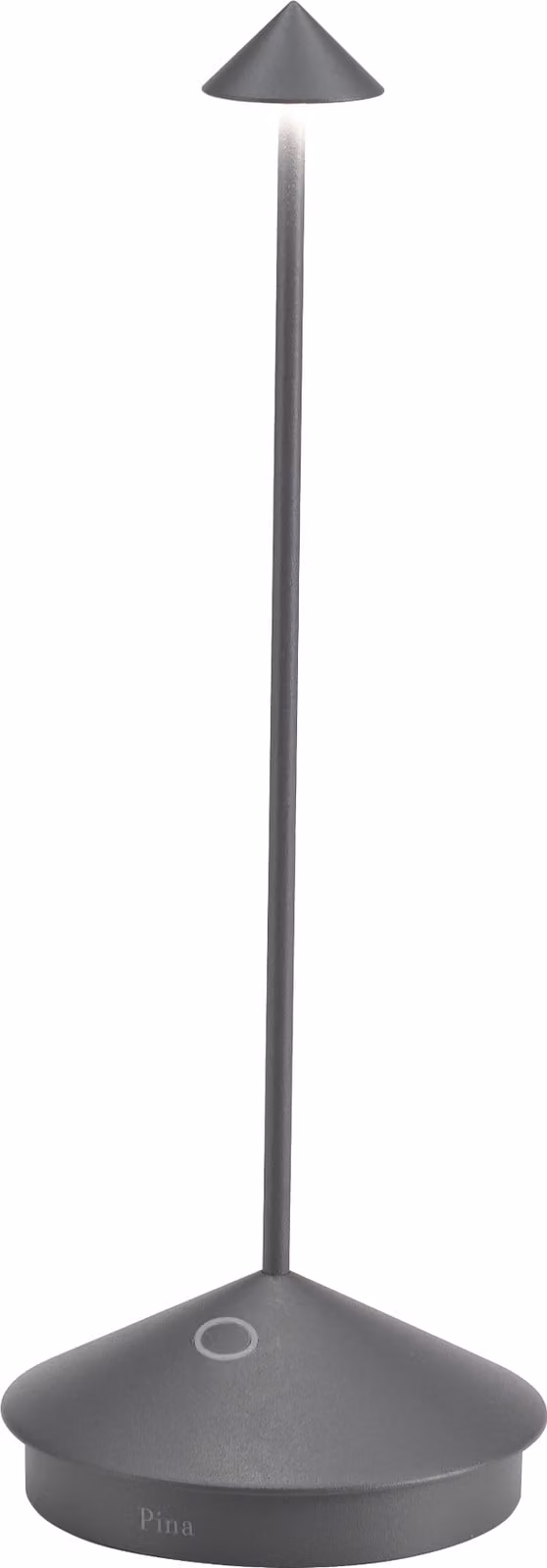 Lampada a led da tavolo Pina Pro Grigio Scuro ricaricabile e dimmerabile senza fili Zafferano 2200-2700-3000K
