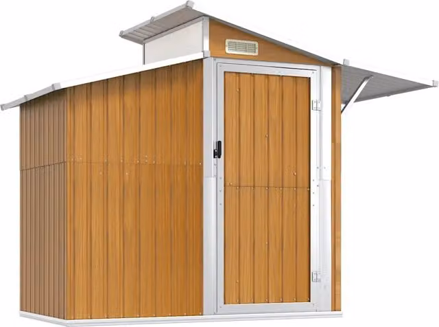 Capanno da Giardino Marrone 270x130x208,5 cm Acciaio Zincato CFW2607330