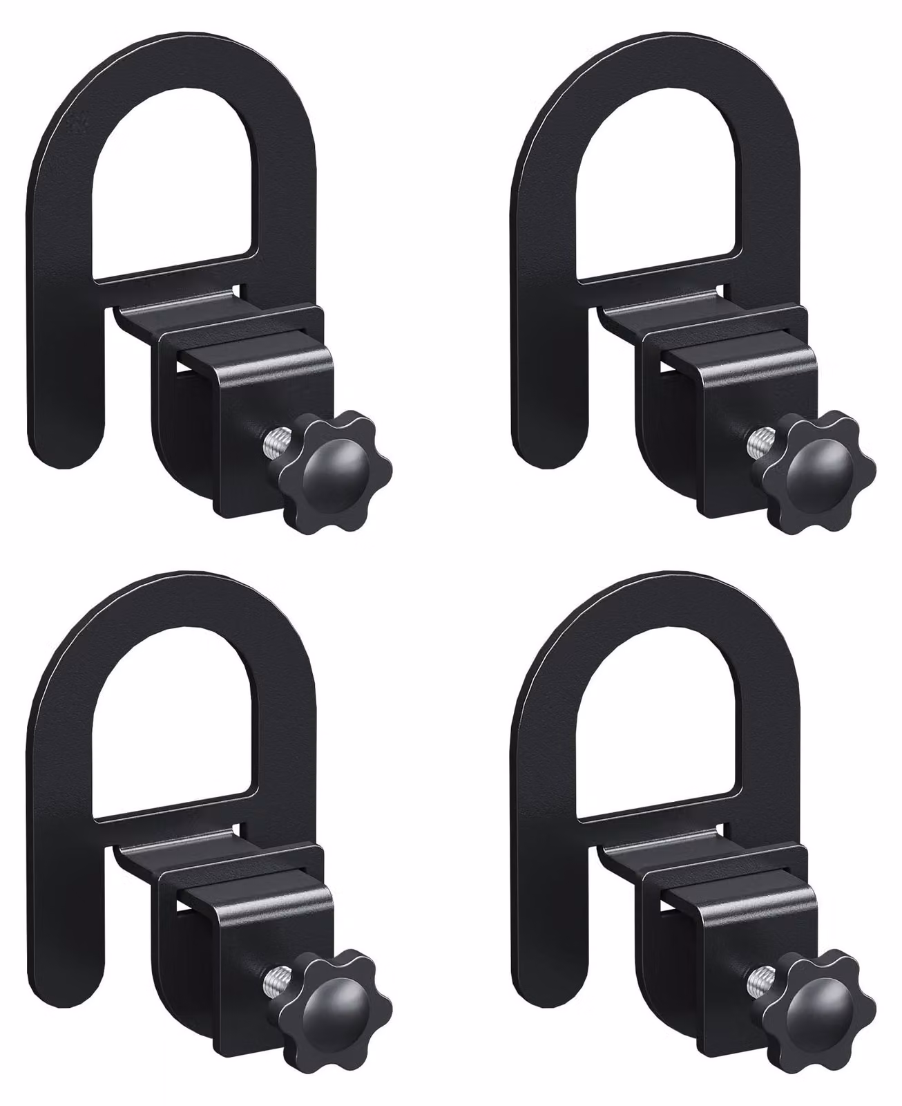 Set di 4 supporti regolabili per materasso, in metallo, colore nero