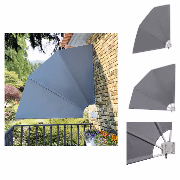 vidaXL Ventilatore da balcone pieghevole grigio 210×210 cm - Ombrelloni e tende da sole