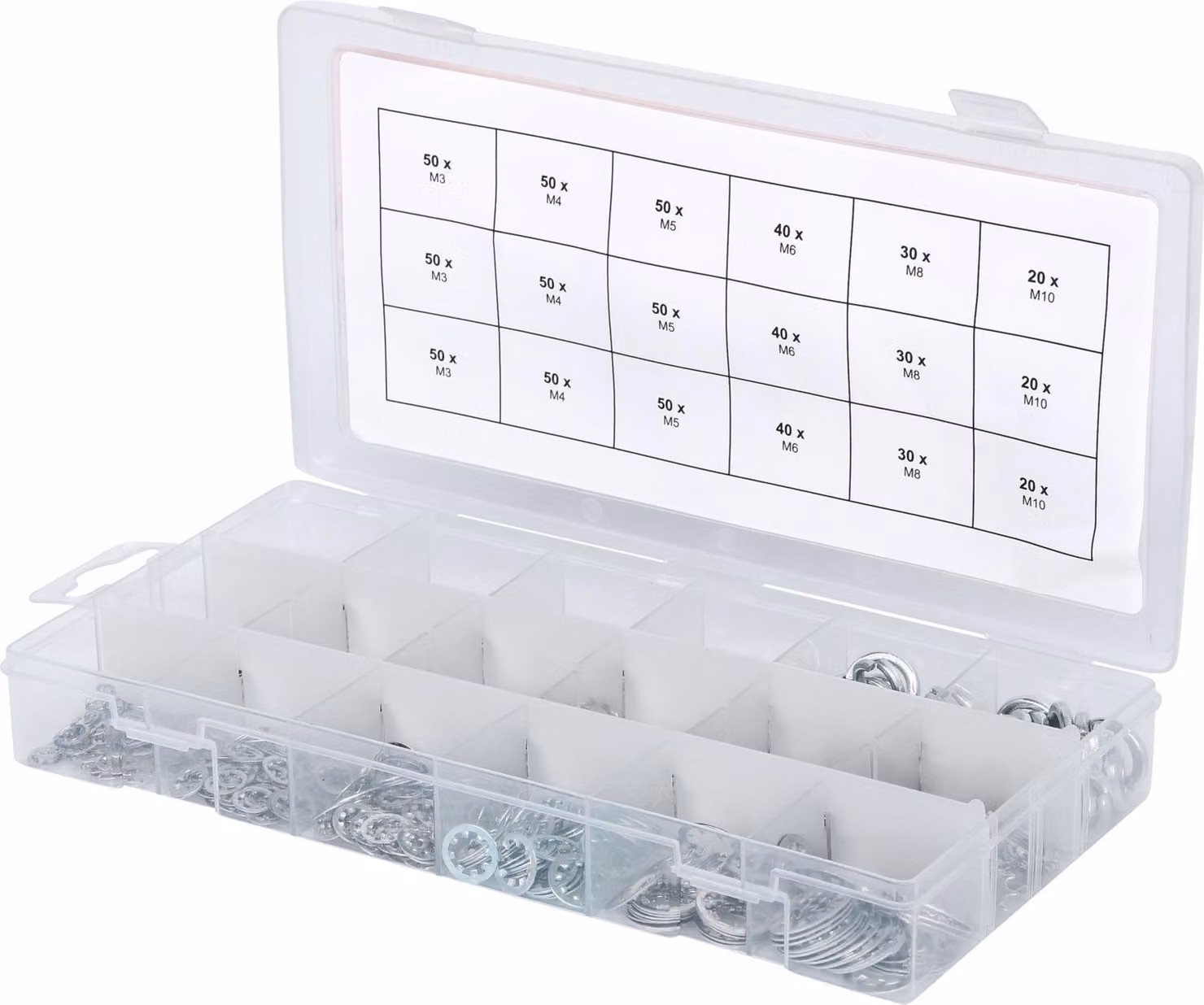 KS TOOLS Assortimento di rondelle dentate, M3-10, 720 pezzi ( 970.0240 )