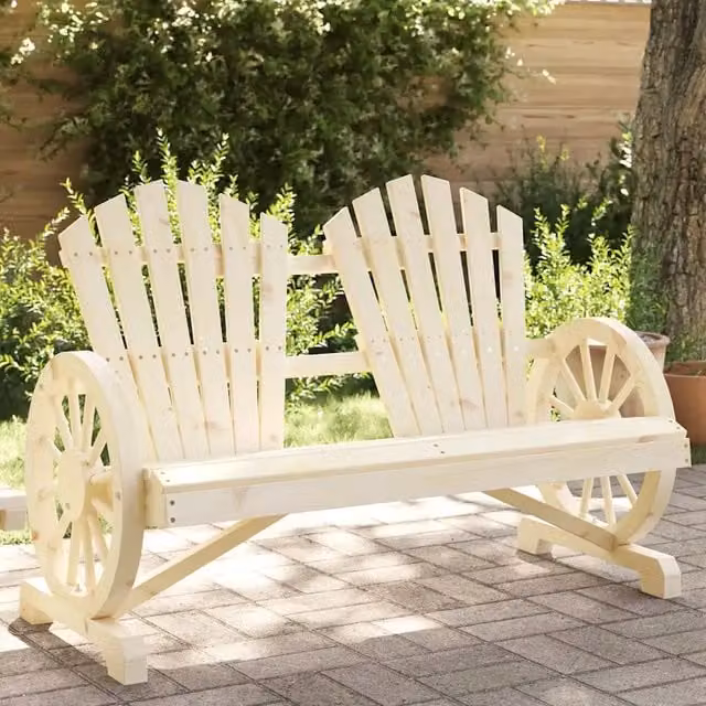 Sedia da patio-Sedia da Giardino Adirondack 2 Posti in Legno Massello di Abete 643025