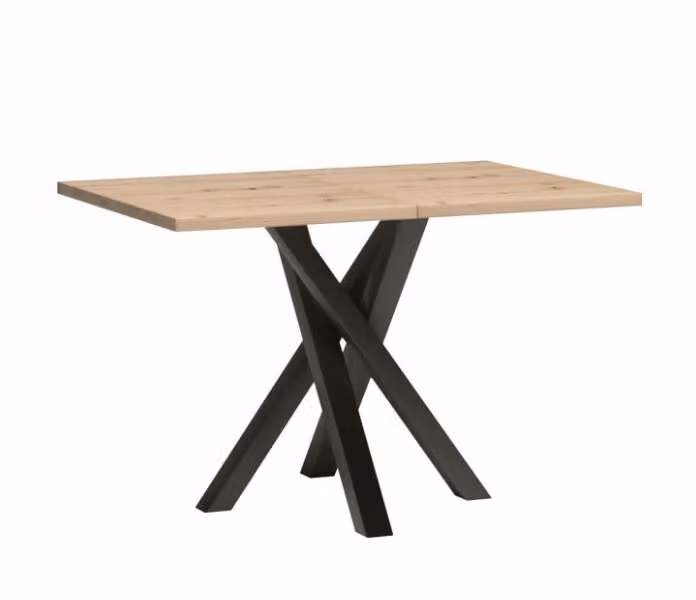 Tavolo da pranzo allungabile ZLAMA - nero / rovere artisan