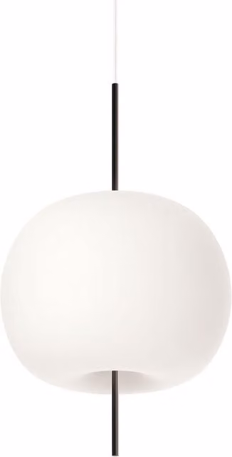 Lampada a sospensione KDLN Kushi in vetro e metallo con altezza regolabile, disponibile in bianco o nero