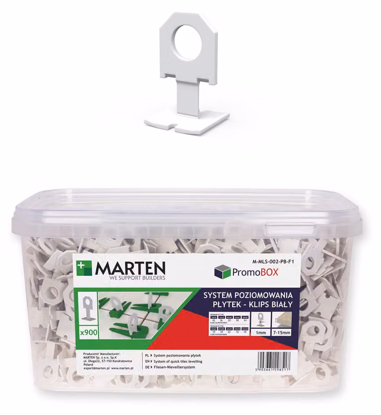 Sistema di livellamento per piastrelle Marten, modello 900, clip da 1 mm