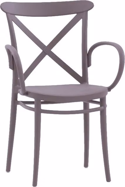 Set di 2 poltrone con braccioli in polipropilene Mobili 2G colore tortora L 57 cm, P 52 cm, H 85 cm – 1