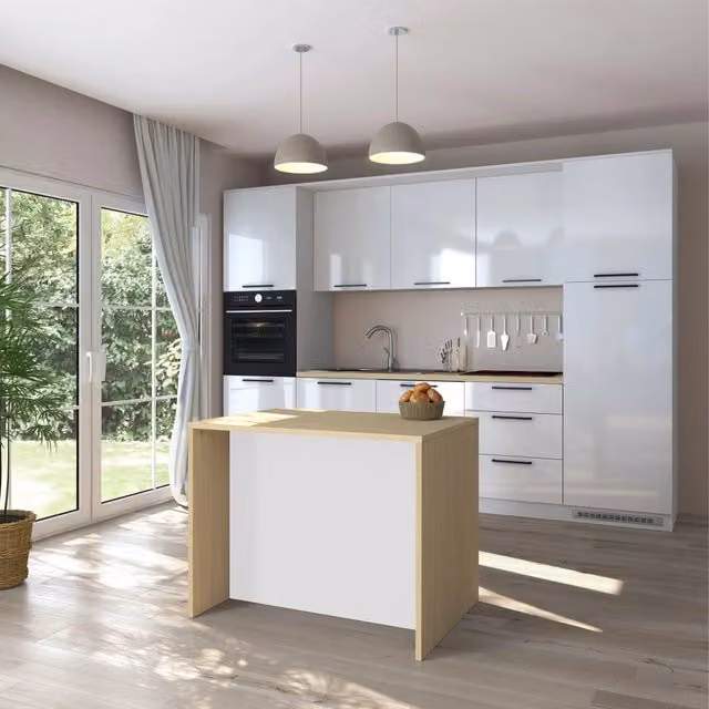 Mobile Dispensa Manotere, Isola da Cucina un Ripiano Made in Italy, 115x80x90h cm Marrone Rovere