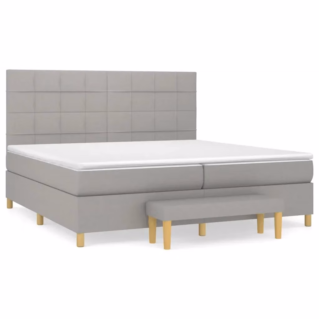 Letto Ibrido con Giroletto a Molle e Materasso vidaXL Grigio e Bianco L/P/H: 200 x 200 x 31 cm – 2