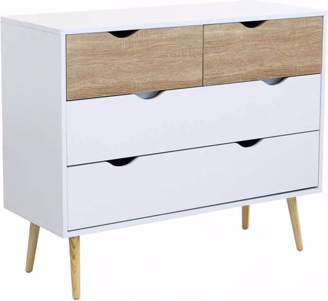 Mobile Terence in Legno Bianco GIORDANOSHOP L: 99 cm, P: 39 cm, H: 82 cm