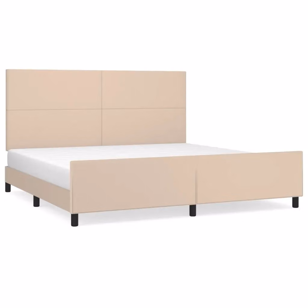 Giroletto con Testiera vidaXL in Similpelle Beige e Marrone 200x200 cm – 2