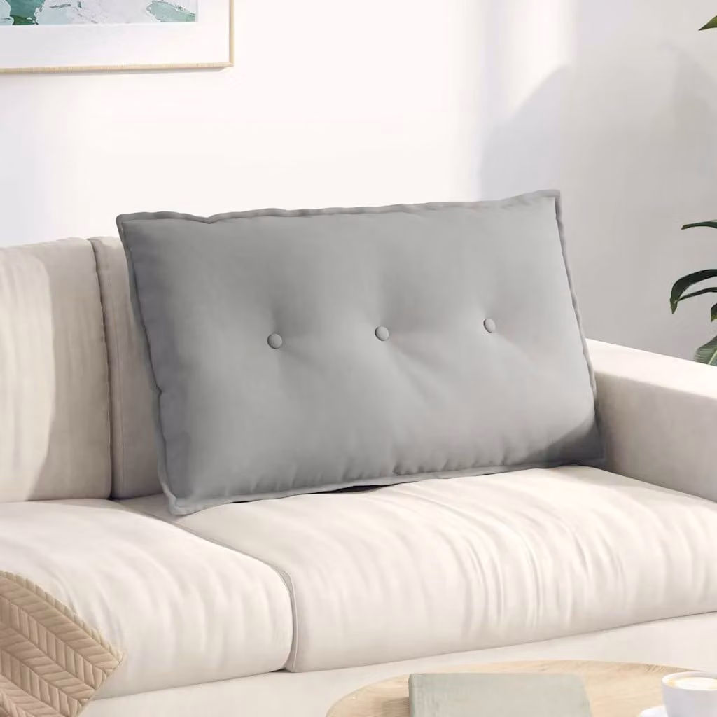 vidaXL Cuscino per Schiena Grigio con Rivestimento Rimovibile L: 80 cm, P: 50 cm