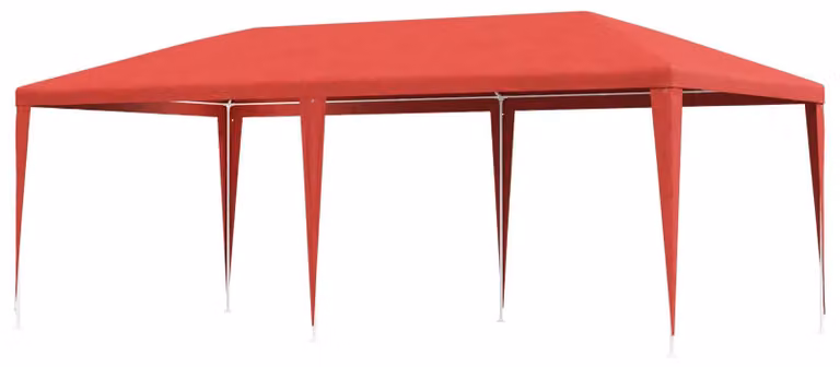 Tenda Party Rosso 600 x 300 x 255 cm PE e Acciaio