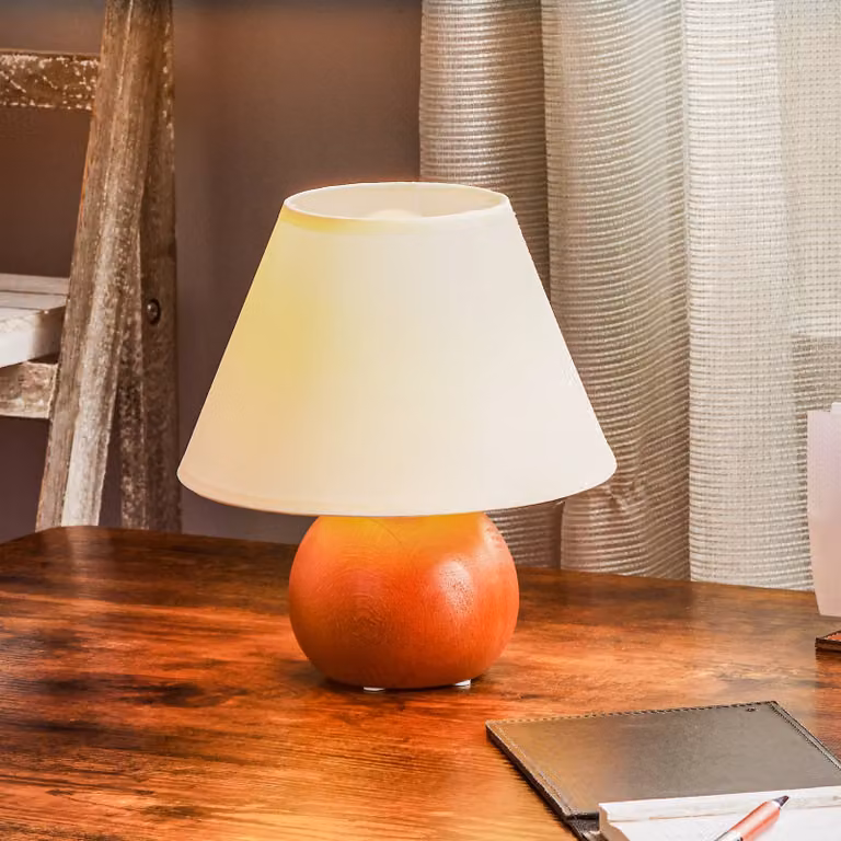 Lampada da tavolo Gill Lamkur, Legno scuro, Soggiorno / Sala da pranzo, Legno, Moderno, Lampada da tavolo